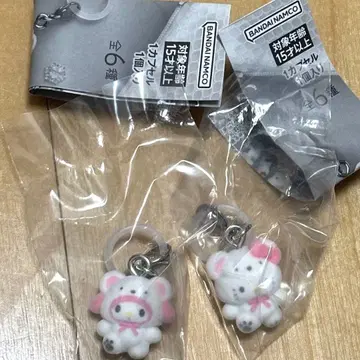 산리오 메지루시 액세서리 포근포근 스노우 키티, 마이멜로디 2개 세트