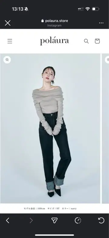 폴로 롤업 스트레이트 데님 ST 사이즈