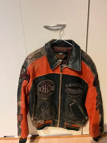 Harley-Davidson 빈티지 가죽 자켓 M 양모