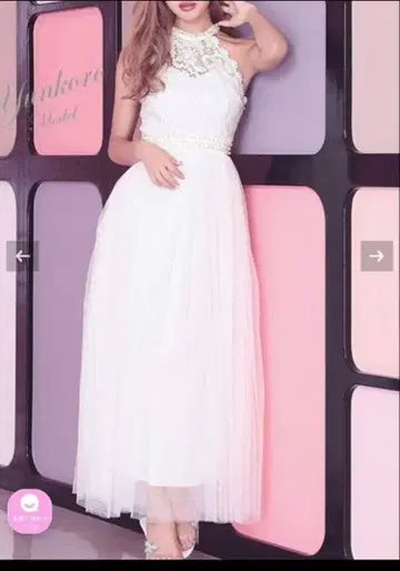 Tika 화이트 하이넥 레이스 드레스