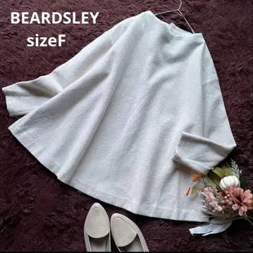 비어즐리 새상품급 울 블렌드 플레어 티셔츠 블라우스 백 버튼 (F)