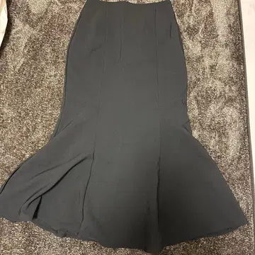 블랙 머메이드 스커트 허리밴딩