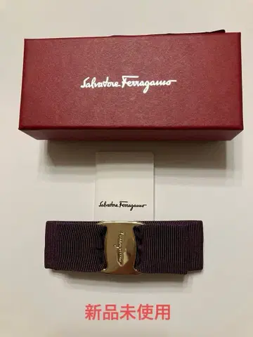 [ 미사용 새상품 ] 페라가모 바라 리본 머리핀