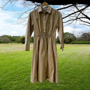 베이지 셔츠 원피스 허리밴딩 JWA 유니클로 콜라보 자수