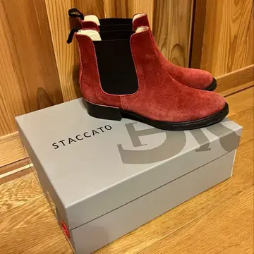 일본제 STACCATO 스웨이드 숏부츠 레드 23.5cm