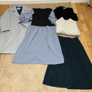 사이즈 L 정도 겨울 의류 코트 원피스 니트 스커트 5장 세트 묶음 판매