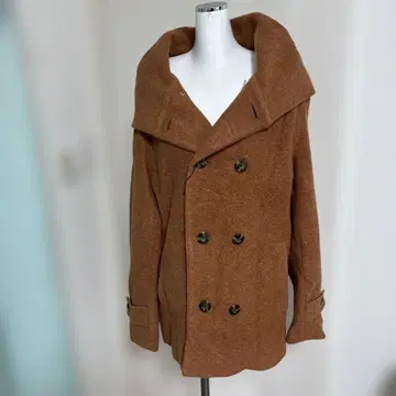 준 완베 울 혼방 더블 브레스트 자켓 브라운