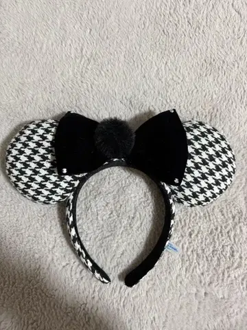 디즈니 머리띠 하운드투스 체크 패턴