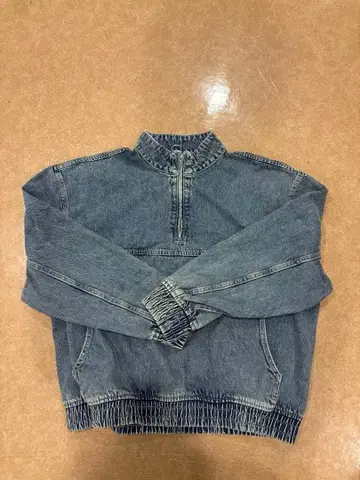 ZARA 자라 데님 자켓 하프 지퍼 풀오버 M