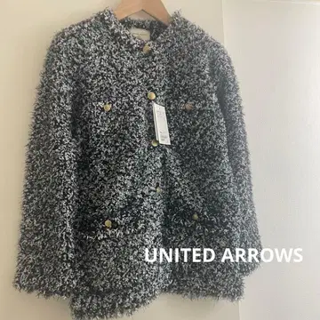 [ 유나이티드 애로우즈 ] 트위드 메탈 버튼 가디건 블랙 계열 프리