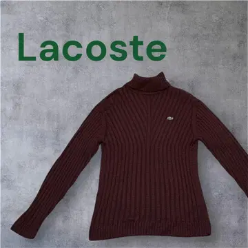 [컨디션 최상] Lacoste 하이넥 스웨터 터틀넥 브라운 사이즈 3