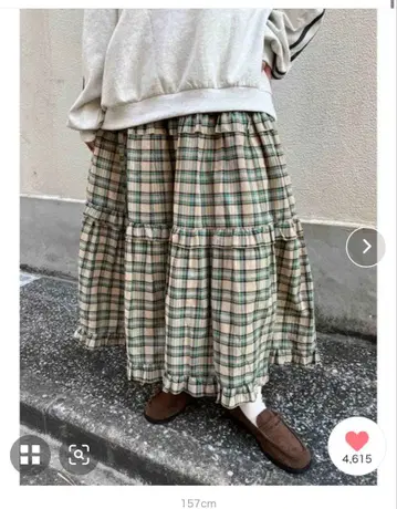 wc 타탄 체크 캉캉 스커트