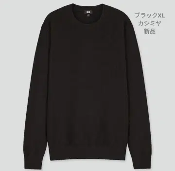 미사용 새상품 유니클로 캐시미어 크루넥 스웨터 블랙 XL 새상품