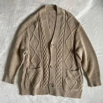 ABYTS 사토 타케루 베이지 케이블 니트 가디건