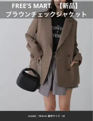 [ 새상품급 ] 프리즈마트 더블 브레스트 자켓 체크 M