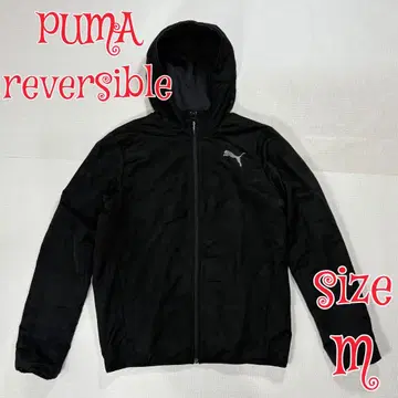 푸마 리버서블 지퍼 후드 카모플라쥬 자켓 블랙 M