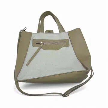 올리브 그린 숄더백 가죽 스웨이드