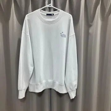 THE NORTH FACE 맨투맨 트레이닝복 플라워 로고 화이트