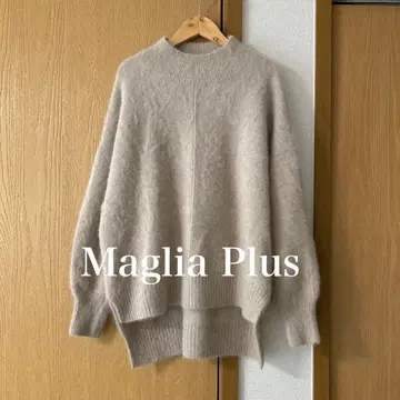 Maglia plus 폭스 캐시미어 니트 베이지