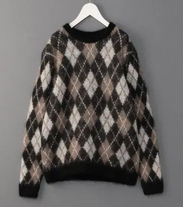 roku 니트 아가일 모헤어