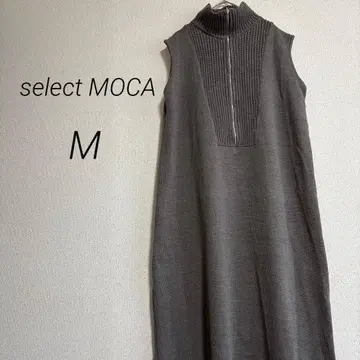2258 니트 롱 원피스 모크넥 지퍼 그레이 M [ 셀렉트모카 ]
