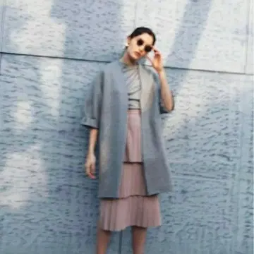 CLANE 더블 페이스 플리츠 스커트