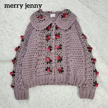 새상품급 메리제니 크로셰 가디건 입체 플라워 크로 셰 뜨개질 니트