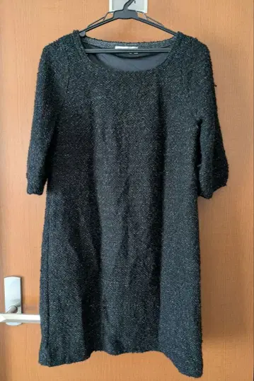 블랙 5부 소매 무릎 기장 원피스 KATHERINE ROSS