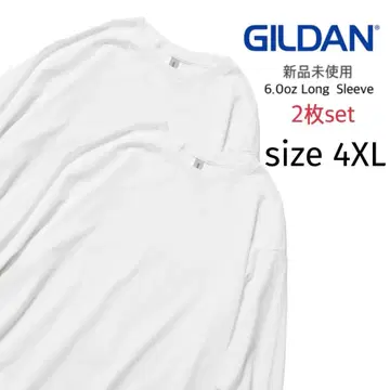 [길단] 미사용 새상품 울트라코튼 무지 긴팔T셔츠 화이트 2장 4XL