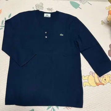 LACOSTE 네이비 V넥 스웨터 42