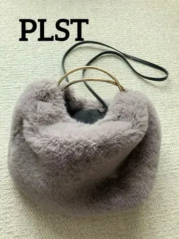 PLST 퍼 백 2way 그레이 핸드백 숄더백