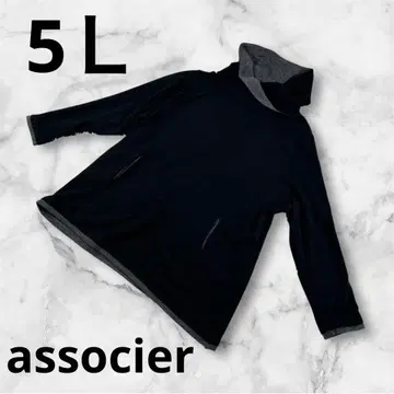 [ associer ] 여성용 터틀넥 긴팔 튜닉 5L 블랙 x 그레이