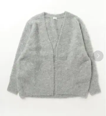 그린 라벨 릴랙싱 그레이 복슬복슬한 털 가디건