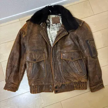 90s vintage 천연 가죽 A2 플라이트 자켓 가죽 자켓