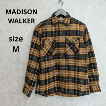 MADISON WALKER 보아 안감 플란넬 체크 무늬 셔츠 M
