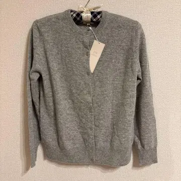 23구 캐시미어 100% 그레이 긴팔 가디건