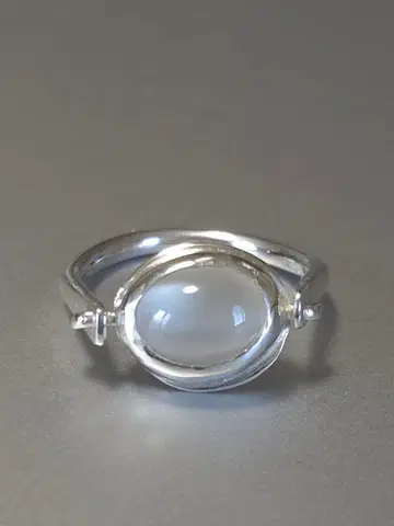 핸드메이드 실버 반지 문스톤 반지 12호