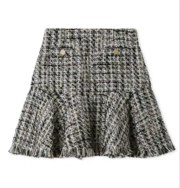 릴리 브라운 프린지 트위드 미니 스커트