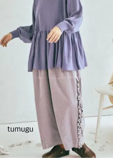 tumugu 츠무구 코듀로이 프릴 팬츠