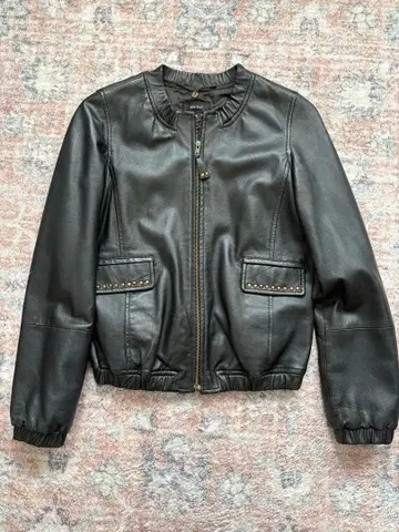 MNG SUIT 블랙 가죽 자켓 XS