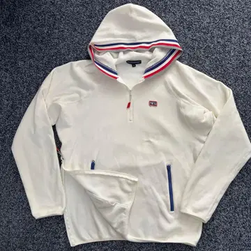 로사센 속기모 하프 지퍼 후드티 자켓 블루종 화이트 M