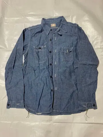 JOE McCOY 샴브레이 셔츠 긴팔 셔츠 워크 셔츠 사이즈 15