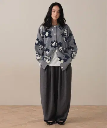 뉴앙스 카우 패턴 가디건 LS 583234