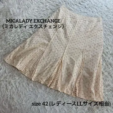 MICALADY EXCHANGE 도트 무늬 레이스 스커트