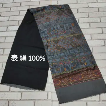 실크 남성용 스톨 다크 그레이 민족 무늬 (이집트 민족)