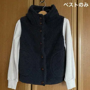 다크 그레이 플리스 보아 후드 부착 베스트 M 사이즈