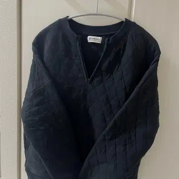 BEAMS BOY 퀼팅 맨투맨 하프 지퍼 상의