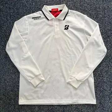 브릿지스톤 골프 긴팔 피케 셔츠 골프웨어 화이트 사이즈 L