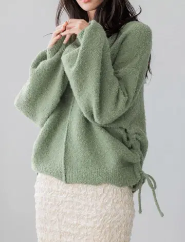 LOWRYSFARM 부클 드로스트 니트 풀오버