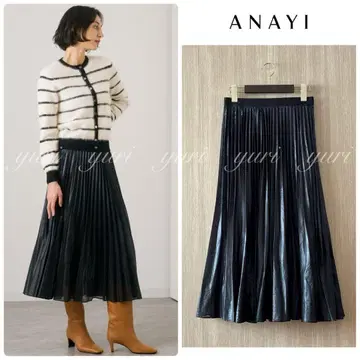 [ 854 ] 아나이 스팬 오간자 플리츠 스커트 블랙 36